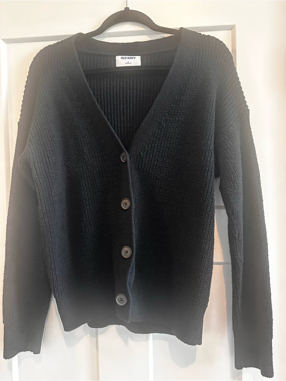 Old Navy Black V-Neck Button Front Cardigan